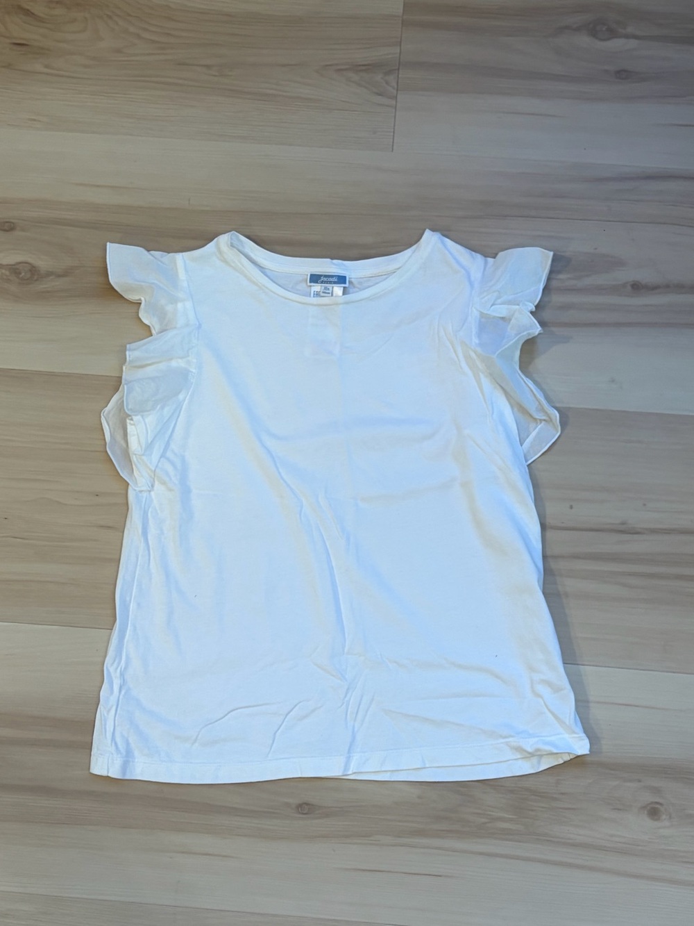 Jacadi girls White Ruffle Sleeve Tank